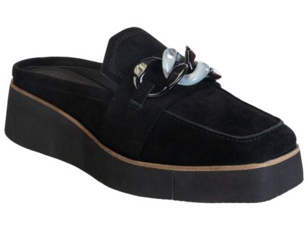 Naked Feet: ELECT in BLACK SUEDE Platform Mules For Sale