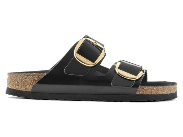 Birkenstock: Arizona Big Buckle in High Shine Black Sale