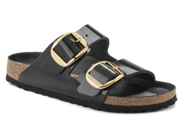 Birkenstock: Arizona Big Buckle in High Shine Black Sale