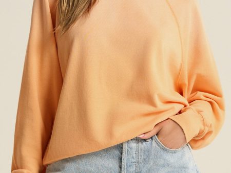 Z Supply: Washed Ashore Sweatshirt in Orange Cream Hot on Sale