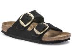 Birkenstock: Arizona Big Buckle Nubuck in Black REGULAR fit Cheap