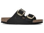 Birkenstock: Arizona Big Buckle Nubuck in Black REGULAR fit Cheap